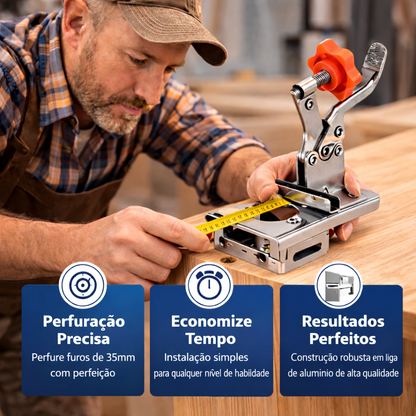 Gabarito para dobradiças invisíveis