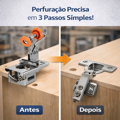 Gabarito para dobradiças invisíveis